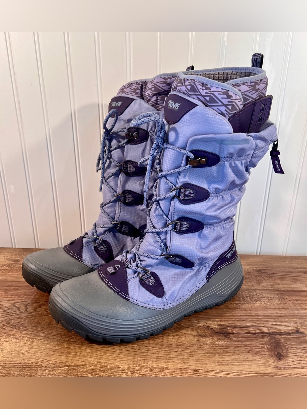 Teva Purple and Gray Women's Winter Rain Boots
